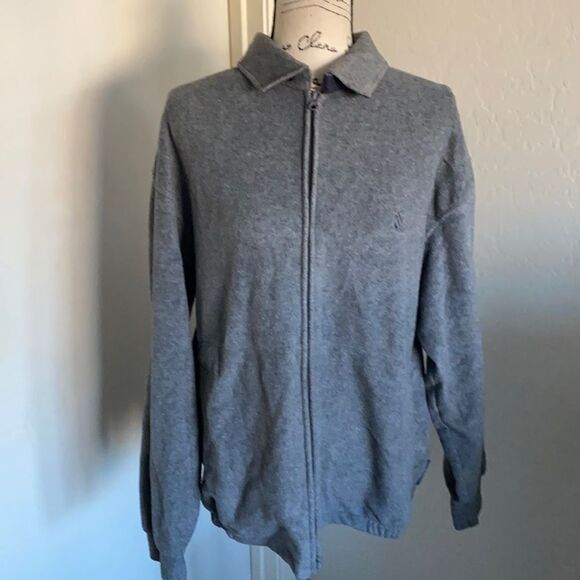 Vintage Nautica Gray Zip Up Fleece Large - Picture 1 of 7